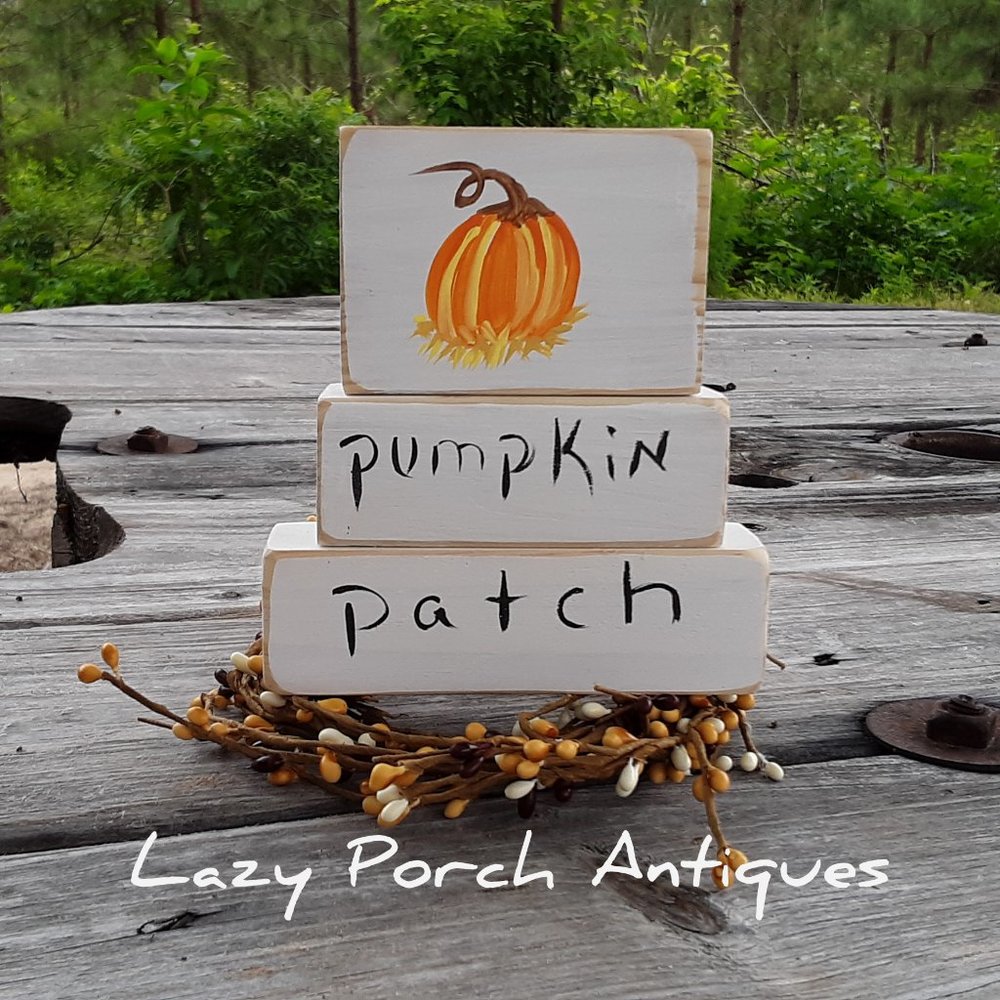 PUMPKIN PATCH *Folk Art* Blocks Tiered Tray